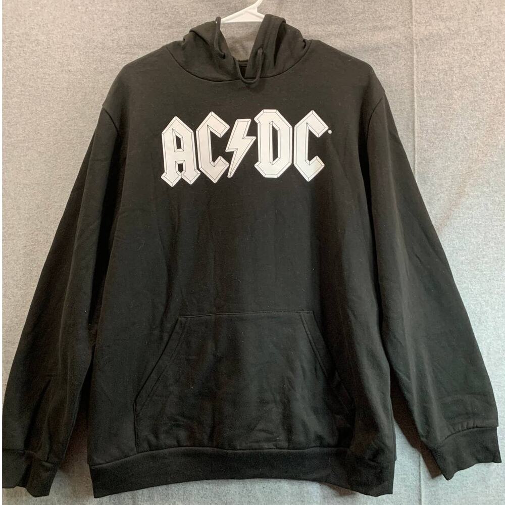 AC/DC Hoodie Jacket Adult Large Black Pullover Shirt Mens